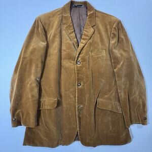 Vintage Robert Lewis Corduroy Sport Coat Blazer Brown 44 Long Made Holland